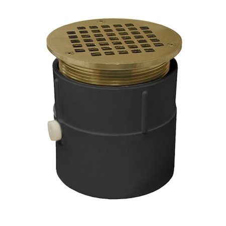 Jones Stephens 4in. PVC Over Pipe Fit Drain Base with 4in. Metal Spud and 5in. Nickel Bronze Strainer D53304